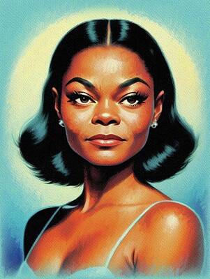 Celebrities Painting Royalty Free Images - Eartha Kitt, Actress and Singer Royalty-Free Image by Sarah Kirk