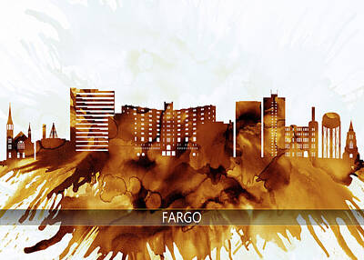 Wild Weather - Fargo North Dakota Skyline by NextWay Art