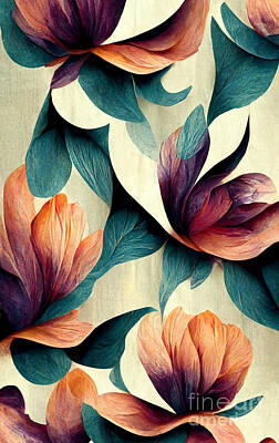Florals Digital Art - Floral gradients by Sabantha