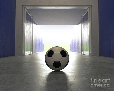 Football Royalty-Free and Rights-Managed Images - Football Sports Stadium Tunnel Entrance by Allan Swart