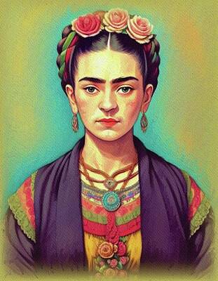 Celebrities Painting Royalty Free Images - Frida Kahlo, Artist Royalty-Free Image by Sarah Kirk