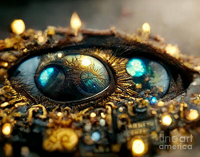 Steampunk Royalty Free Images - Futuristic Eye Royalty-Free Image by Allan Swart