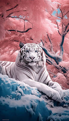 Royalty-Free and Rights-Managed Images - Infrared  Tiger  by Asar Studios by Celestial Images