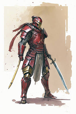 Comics Photos - Iron Man in Samurai armour concept art watercolour painting styl by Matthew Gibson
