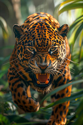 Landmarks Mixed Media Royalty Free Images - Jaguar Royalty-Free Image by Tim Hill