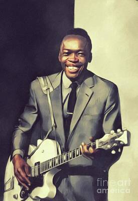 Jazz Royalty-Free and Rights-Managed Images - John Lee Hooker, Music Legend by Esoterica Art Agency
