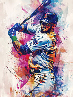 Abstract Dining Rights Managed Images - Kris Bryant baseball player Royalty-Free Image by Tommy Mcdaniel