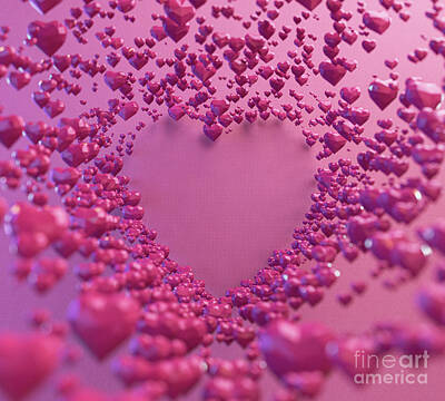 Royalty-Free and Rights-Managed Images - Love Low Poly Hearts by Allan Swart