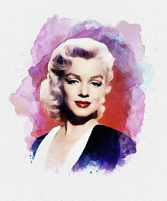 Actors Paintings - Marilyn Monroe, Movie Legend by Esoterica Art Agency