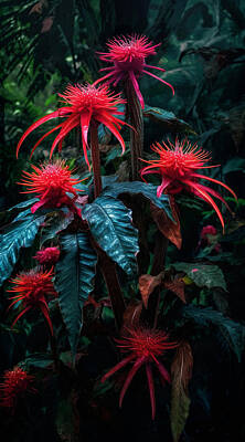 The Best Of Erin Hanson - maximalist  Tropical  rainforest  flowers    Sony  by Asar Studios by Celestial Images