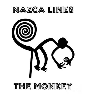 Birds Drawings Royalty Free Images - Monkey from Nazca Royalty-Free Image by Michal Boubin