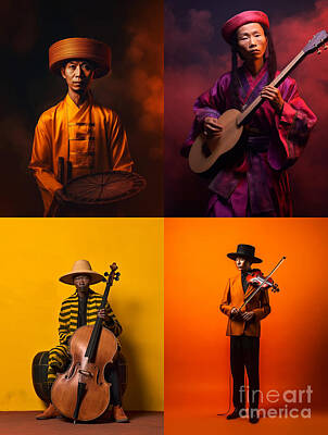 Musician Rights Managed Images - Musician  from  Miao  Tribe  China    Surreal  Cinemat  by Asar Studios Royalty-Free Image by Celestial Images