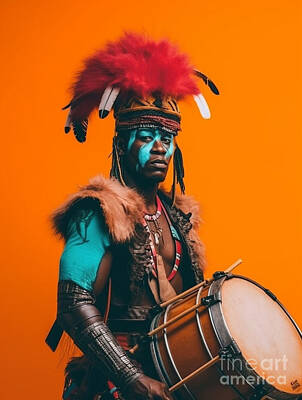 Musician Royalty Free Images - Musician  from  Yaifo  Tribe  Papua  New  Guinea    by Asar Studios Royalty-Free Image by Celestial Images
