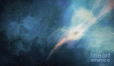 Movies Star Paintings - Nebula galaxy sky by Michal Bednarek