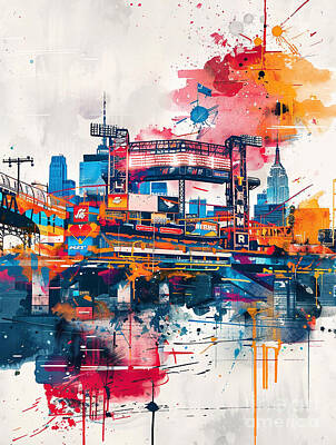 City Scenes Paintings - New York Mets stadium  by Tommy Mcdaniel