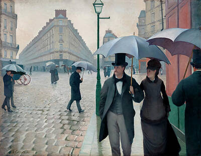 Still Life Paintings - Paris Street Rainy Day by Gustave Caillebotte by Mango Art