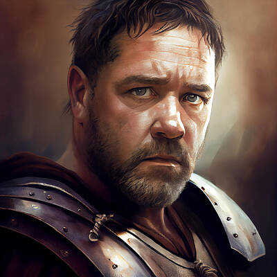 Celebrities Mixed Media - Russell Crowe Gladiator by Stephen Smith Galleries