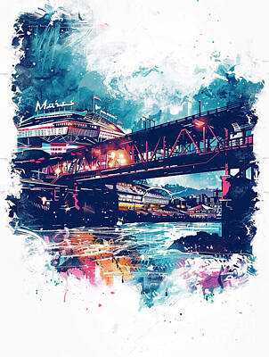 City Scenes Paintings - Seattle Mariners stadium  by Tommy Mcdaniel