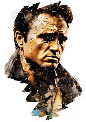 Abstract Mixed Media - Shattered Icon Marlon by Lauren Blessinger
