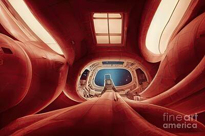 Stunning 1x - Spaceship interior of aliens by Benny Marty