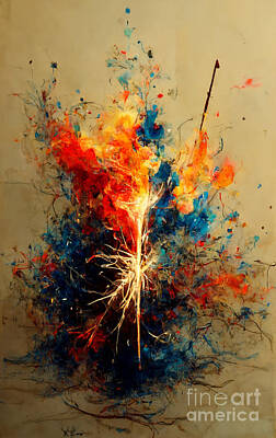 Royalty-Free and Rights-Managed Images - Sparklers paintingfire by Sabantha