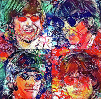 Celebrities Mixed Media - The Beatles by Russell Pierce