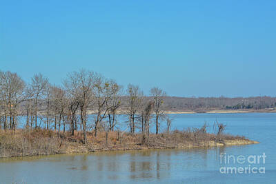 Tribal Patterns - The view of Lake Hugo at Klamichi Park Recreation Area in Sawyer, Oklahoma by Norm Lane