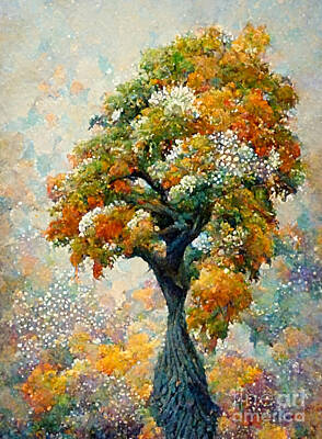 Impressionism Digital Art Rights Managed Images - Tree fantasy Royalty-Free Image by Sabantha