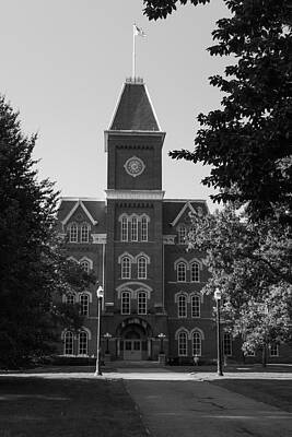 Comedian Drawings Rights Managed Images - University Hall at Ohio State University in black and white Royalty-Free Image by Eldon McGraw