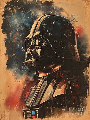Comic Character Paintings - Vader  by Pixel  Chimp