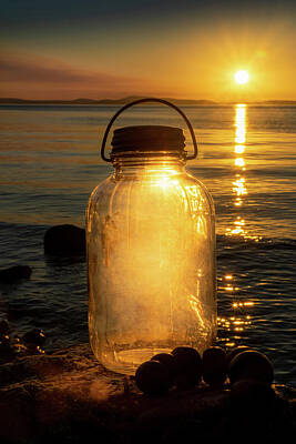 Classic Motorcycles - Vintage Glass Jar lantern by Cindy Shebley