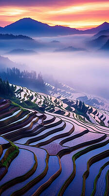 Royalty-Free and Rights-Managed Images - Yunnans  colorful  terraced  fields  are  intertwine  by Asar Studios by Celestial Images