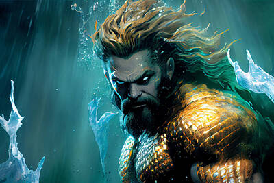 Comics Royalty-Free and Rights-Managed Images - Aquaman by Tim Hill