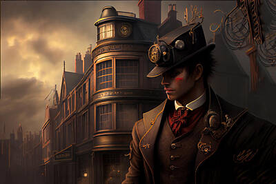 Steampunk Rights Managed Images - Steampunk In Old London Town Royalty-Free Image by Stephen Smith Galleries