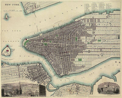 Cities Drawings - 3209129 New York City.1840 by Universal History Archive