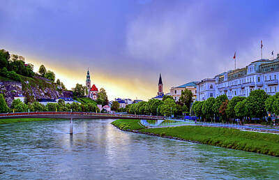 Audrey Hepburn - Salzburg, Austria along the Salzach River by James Byard