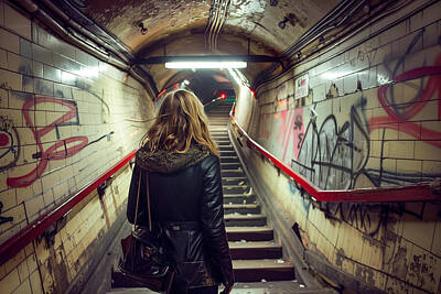Cities Digital Art Royalty Free Images - London Underground Royalty-Free Image by Tim Hill
