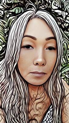 Portraits Drawings - 36 by Thu Nguyen
