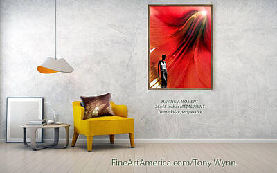 Abstract Mixed Media - 36x48 inches ART PRINT framed size perspective, having by Tony Wynn