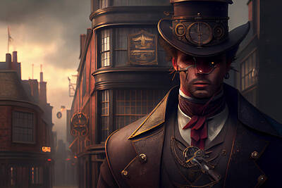 Steampunk Mixed Media - Steampunk In Old London Town by Stephen Smith Galleries