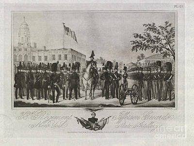 City Scenes Drawings - 38TH REGIMENT JEFFERSON GUARDS NEW YORK d3 by Historic Illustrations