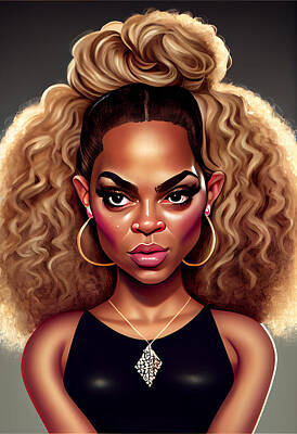 Royalty-Free and Rights-Managed Images - Beyonce Caricature by Stephen Smith Galleries
