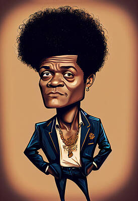 Royalty-Free and Rights-Managed Images - Bruno Mars Caricature by Stephen Smith Galleries