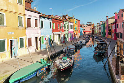 Achieving Rights Managed Images - Canal with boats in Burano in winter Royalty-Free Image by Stefan Rotter