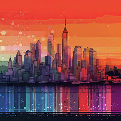 Abstract Skyline Photo Rights Managed Images - Colourful abstract city illustration Royalty-Free Image by Matthew Gibson