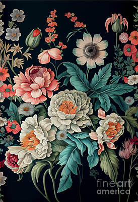 Still Life Digital Art Royalty Free Images - Flower garden Royalty-Free Image by Sabantha