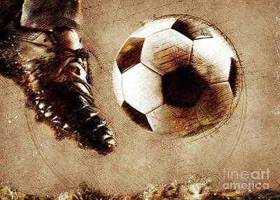 Football Digital Art - Football player sport art #football #soccer by Justyna Jaszke JBJart
