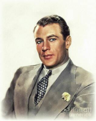 Actors Paintings - Gary Cooper, Classic Actor by Esoterica Art Agency
