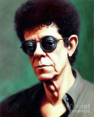 Jazz Painting Royalty Free Images - Lou Reed, Music Legend Royalty-Free Image by Esoterica Art Agency