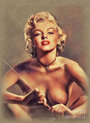 Actors Royalty Free Images - Marilyn Monroe, Actress Royalty-Free Image by Esoterica Art Agency